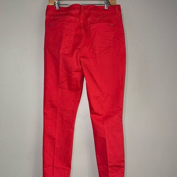 JustFab Coral Pink Skinny Jeans with Tapered Leg 32 - Picture 8 of 12